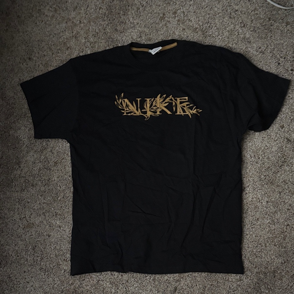 Nike Black Tee with Gold Graphic